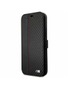 Etui BMW BMFLBKP12MMCARBK Apple iPhone 12/12 Pro černý/black book M Collection PU Carbon Stripe