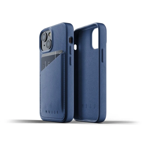 Etui Mujjo Full Leather Wallet Case Apple iPhone 13 mini (niebieskie)