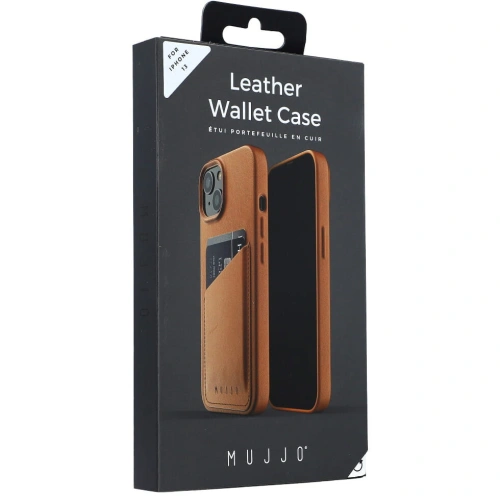 Etui Mujjo Full Leather Wallet Case Apple iPhone 13 (brązowe)