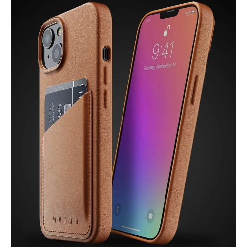 Etui Mujjo Full Leather Wallet Case Apple iPhone 13 (brązowe)