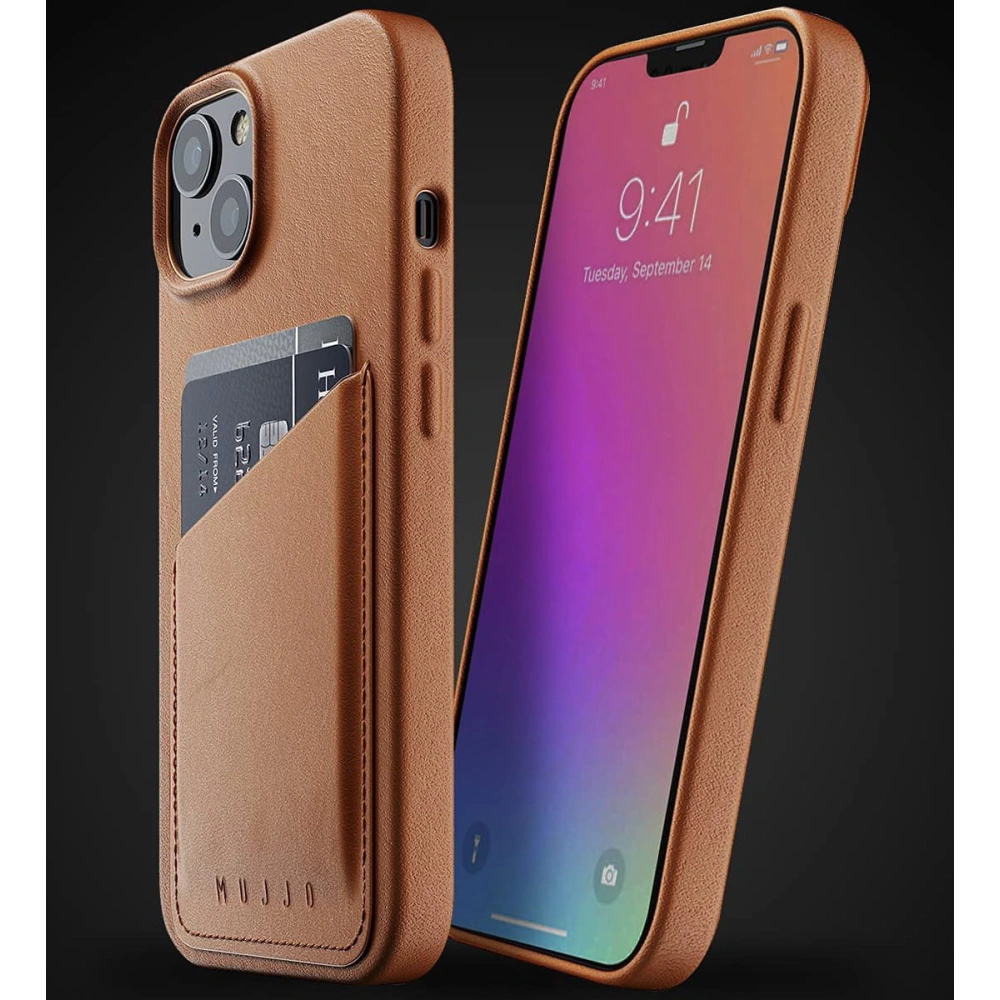 Wholesale Mujjo Full Leather Wallet Case Apple iPhone 13 (brown) - MUJ071BR - {ean13} - Hurt
