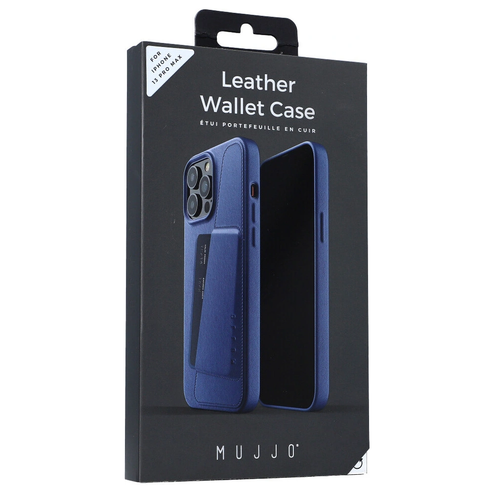Hurtownia GSM - Etui Mujjo Full Leather Wallet Case Apple iPhone 13 Pro Max (modré) - MUJ067BLU - {ean13} - Hurt