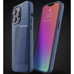 Mujjo Full Leather Wallet Case Apple iPhone 13 Pro Max (blue)