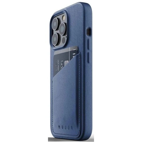 Etui Mujjo Full Leather Wallet Case Apple iPhone 13 Pro (niebieskie)
