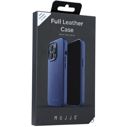Etui Mujjo Full Leather Case Apple iPhone 13 Pro (niebieskie)