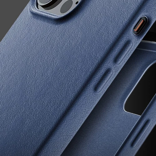 Etui Mujjo Full Leather Case Apple iPhone 13 Pro (niebieskie)