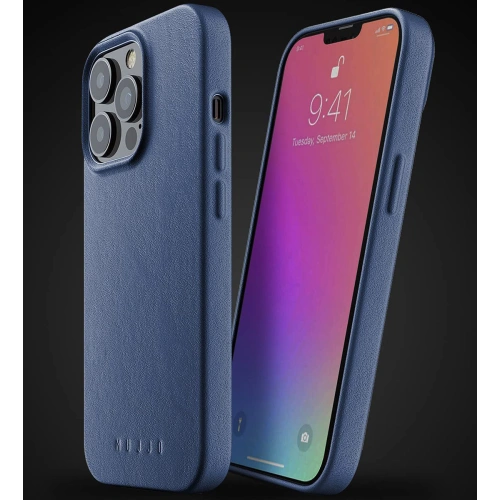Etui Mujjo Full Leather Case Apple iPhone 13 Pro (niebieskie)