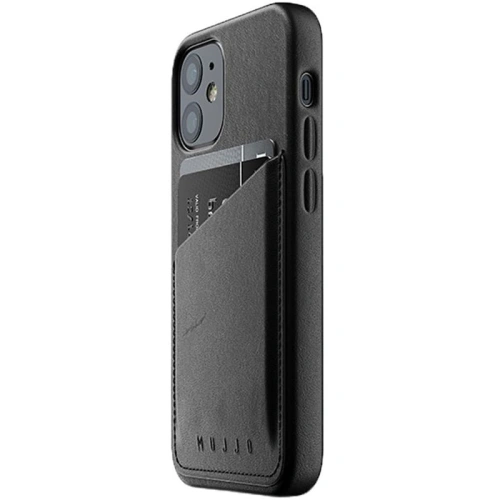Etui Mujjo Full Leather Wallet Case Apple iPhone 12 mini (czarne)