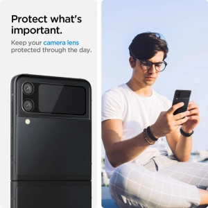 Tempered glass for the Spigen Optik Camera Lens + Hinge Film Samsung Galaxy Z Flip 3 Black [2+2 PACK]