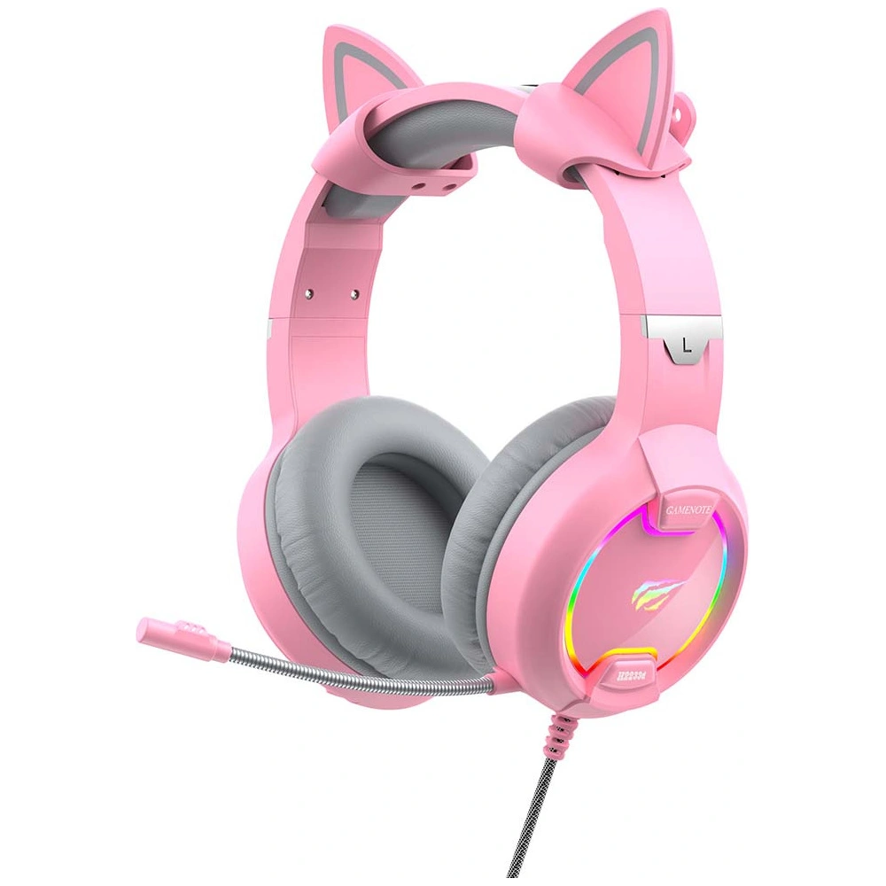 Wholesale Havit GAMENOTE H2233D RGB USB+3.5mm gaming headphones (pink) - HVT086PNK - {ean13} - Hurt