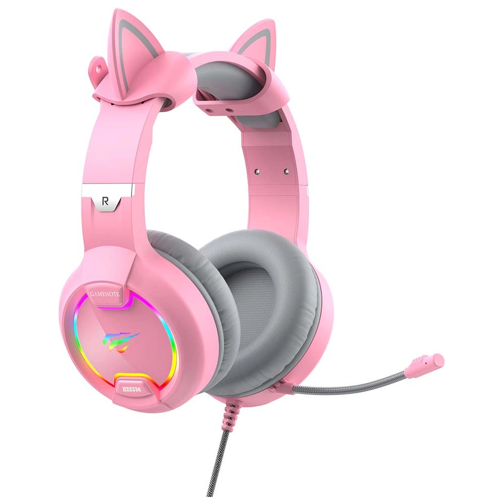 Hurtownia GSM - Słuchawki gamingowe Havit GAMENOTE H2233D RGB USB+3.5mm (różowe) - HVT086PNK - {ean13} - Hurt