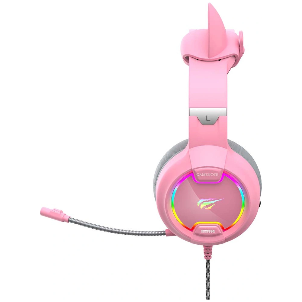 Hurtownia GSM - Słuchawki gamingowe Havit GAMENOTE H2233D RGB USB+3.5mm (różowe) - HVT086PNK - {ean13} - Hurt