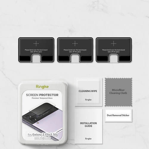 Szkło hartowane na mały ekran Ringke Cover Display Glass Samsung Galaxy Z Flip 3 [3 PACK]