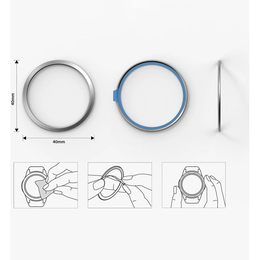 Nakládka Ringke Bezel Styling Samsung Galaxy Watch 4 40mm nerezová ocel stříbrná GW4-40-04