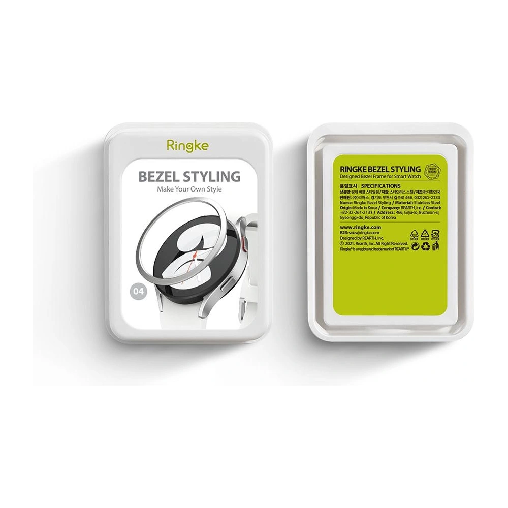 Hurtownia GSM - Nakládka Ringke Bezel Styling Samsung Galaxy Watch 4 44mm nerezová ocel stříbrná GW4-44-04 - RGK1489SSLV - {ean13} - Hurt