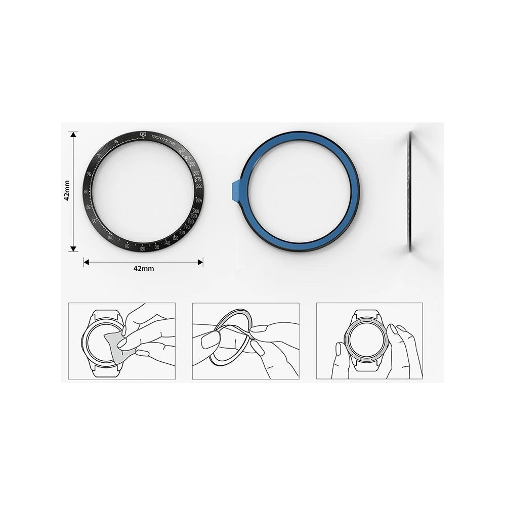 Hurtownia GSM - Nakládka Ringke Bezel Styling Samsung Galaxy Watch 4 42mm hliníková černá GW4C-42-15 - RGK1490ABLK - {ean13} - Hurt