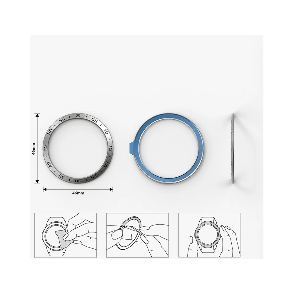 Hurtownia GSM - Nakládka Ringke Bezel Styling Samsung Galaxy Watch 4 46mm nerezová ocel stříbrná GW4C-46-01 - RGK1491SSLV - {ean13} - Hurt