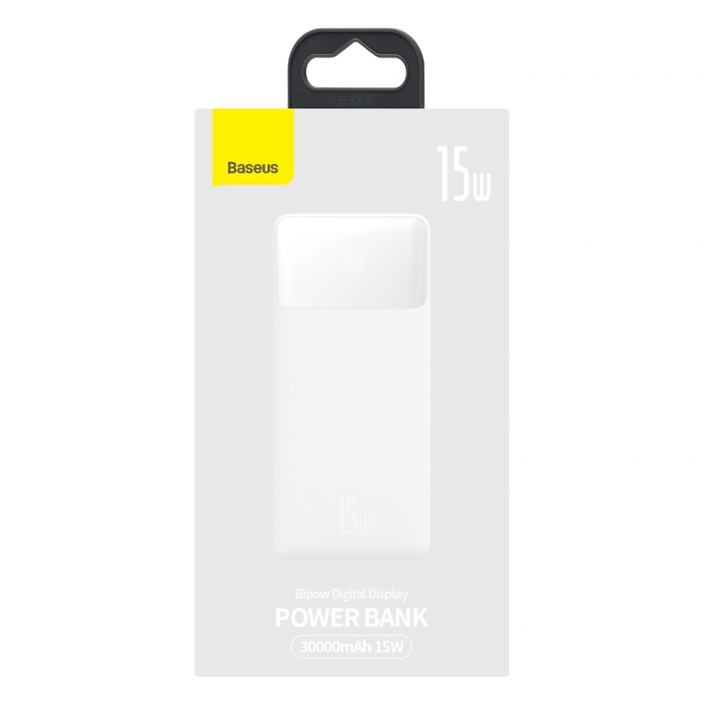Hurtownia GSM - PowerBank Baseus Bipow 30000mAh, 2xUSB, USB-C, 15W (bílý) - BSU2892WHT - {ean13} - Hurt