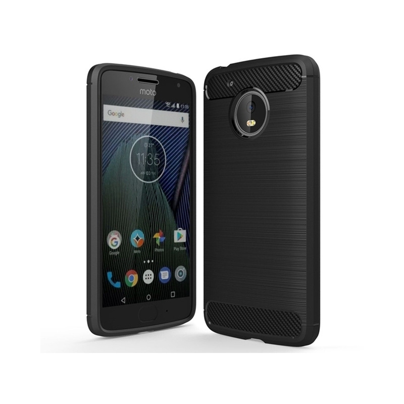 HS Case SOLID TPU Moto G5 Plus Black + Screen protector