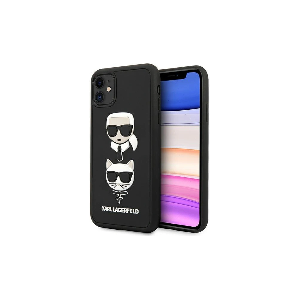 Hurtownia GSM - Etui Karl Lagerfeld KLHCN61IK3DKC Apple iPhone 11 černý/black hardcase 3D Rubber Karl`s&Choupette - KLD701BLK - {ean13} - Hurt