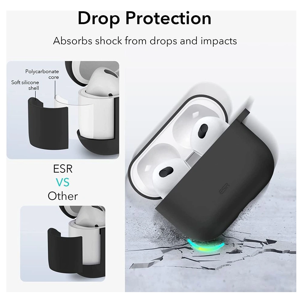 Hurtownia GSM - Etui ESR Bounce Apple AirPods 3 2021 Black - ESR407BLK - {ean13} - Hurt