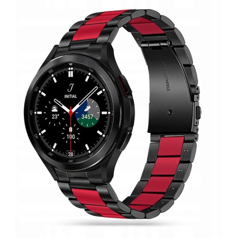 Hurtownia Tech-Protect - 9589046917660 - THP693BLKRED - Bransoleta Tech-Protect Stainless Samsung Galaxy Watch 4 40/42/44/46mm Black/Red - B2B homescreen