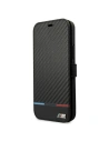 Etui BMW BMBKP13MPUCARTCBK Apple iPhone 13 czarny/black bookcase M Collection PU Carbon Stripe