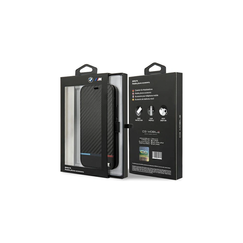 Hurtownia GSM - Etui BMW BMBKP13MPUCARTCBK Apple iPhone 13 czarny/black bookcase M Collection PU Carbon Stripe - BMW226BLK - {ean13} - Hurt