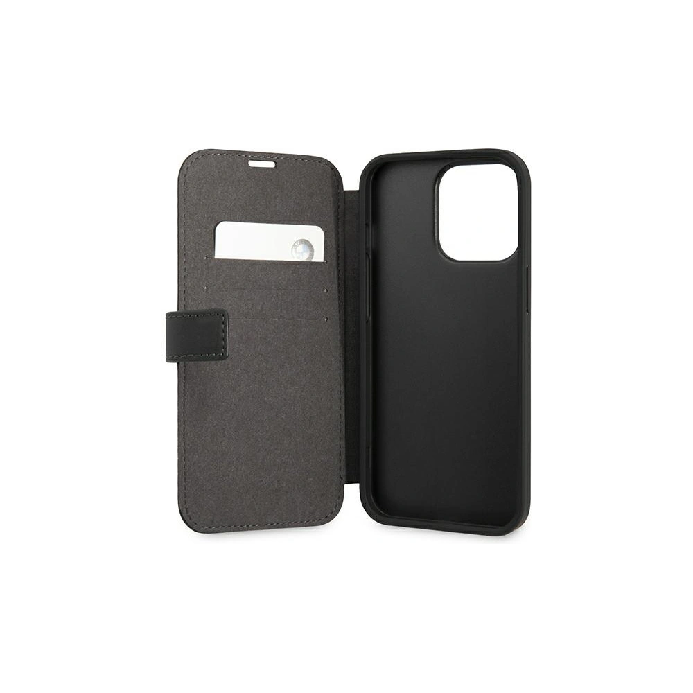Hurtownia GSM - Etui BMW BMBKP13XPUCARTCBK Apple iPhone 13 Pro Max czarny/black bookcase M Collection PU Carbon Stripe - BMW228BLK - {ean13} - Hurt