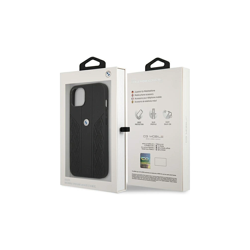 Hurtownia GSM - Etui BMW BMHCP13MRSPPK Apple iPhone 13 czarny/black hardcase Leather Curve Perforate - BMW232BLK - {ean13} - Hurt