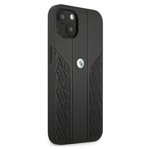 Etui BMW BMHCP13SRSPPK Apple iPhone 13 mini czarny/black hardcase Leather Curve Perforate