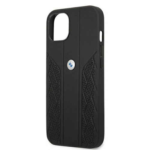 Etui BMW BMHCP13SRSPPK Apple iPhone 13 mini czarny/black hardcase Leather Curve Perforate