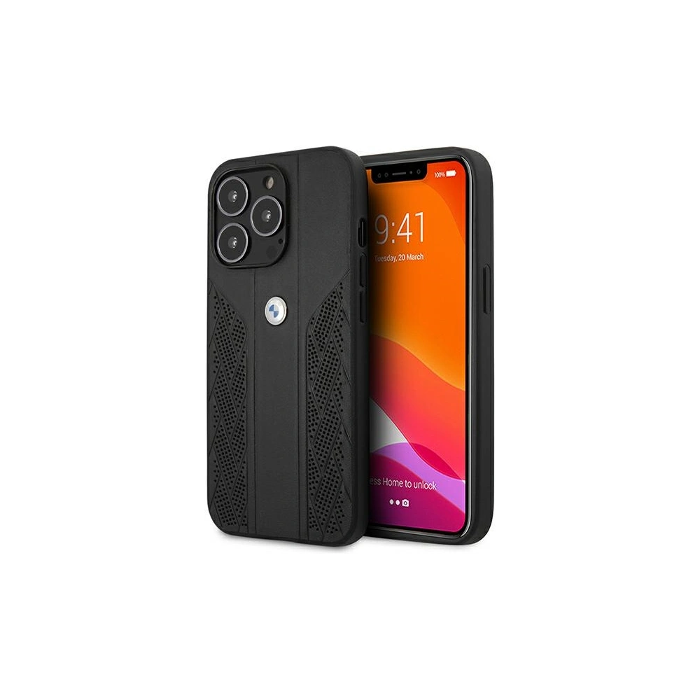 Hurtownia GSM - Etui BMW BMHCP13XRSPPK Apple iPhone 13 Pro Max černý/black hardcase Leather Curve Perforate - BMW236BLK - {ean13} - Hurt