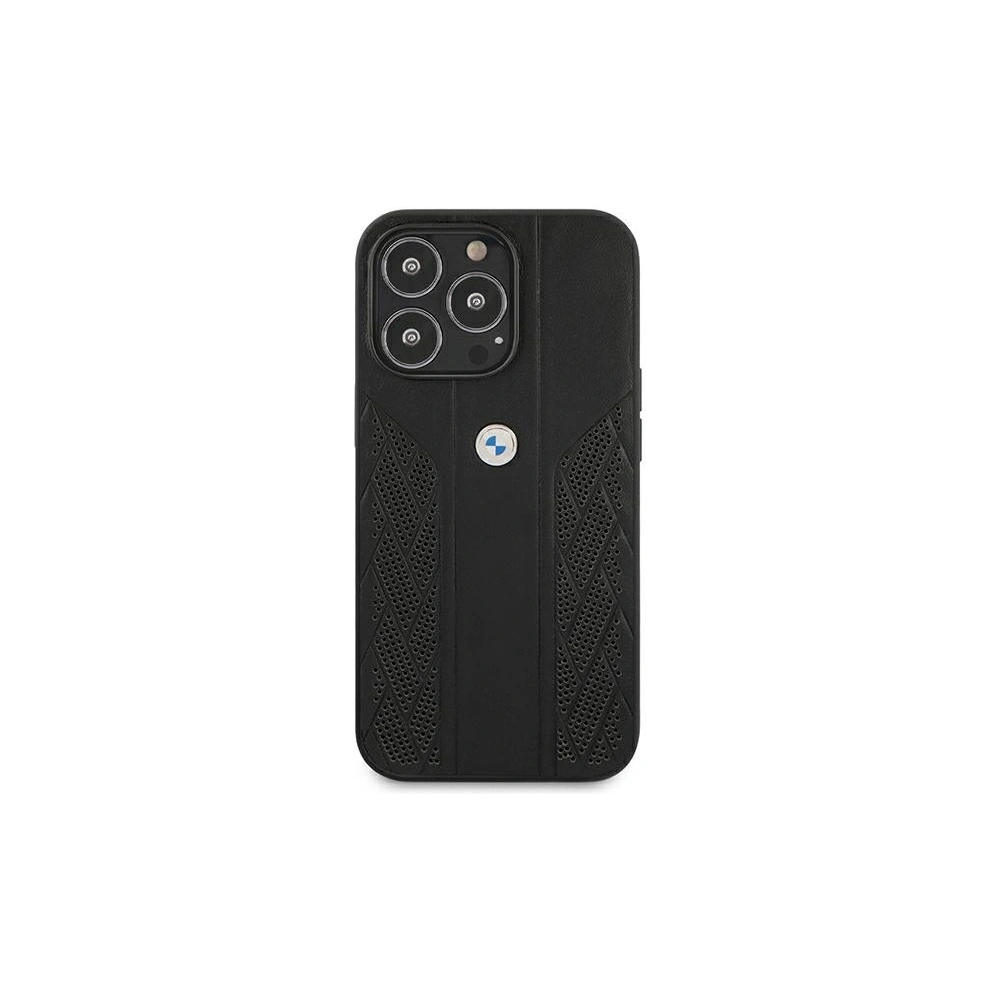 Hurtownia GSM - Etui BMW BMHCP13XRSPPK Apple iPhone 13 Pro Max černý/black hardcase Leather Curve Perforate - BMW236BLK - {ean13} - Hurt