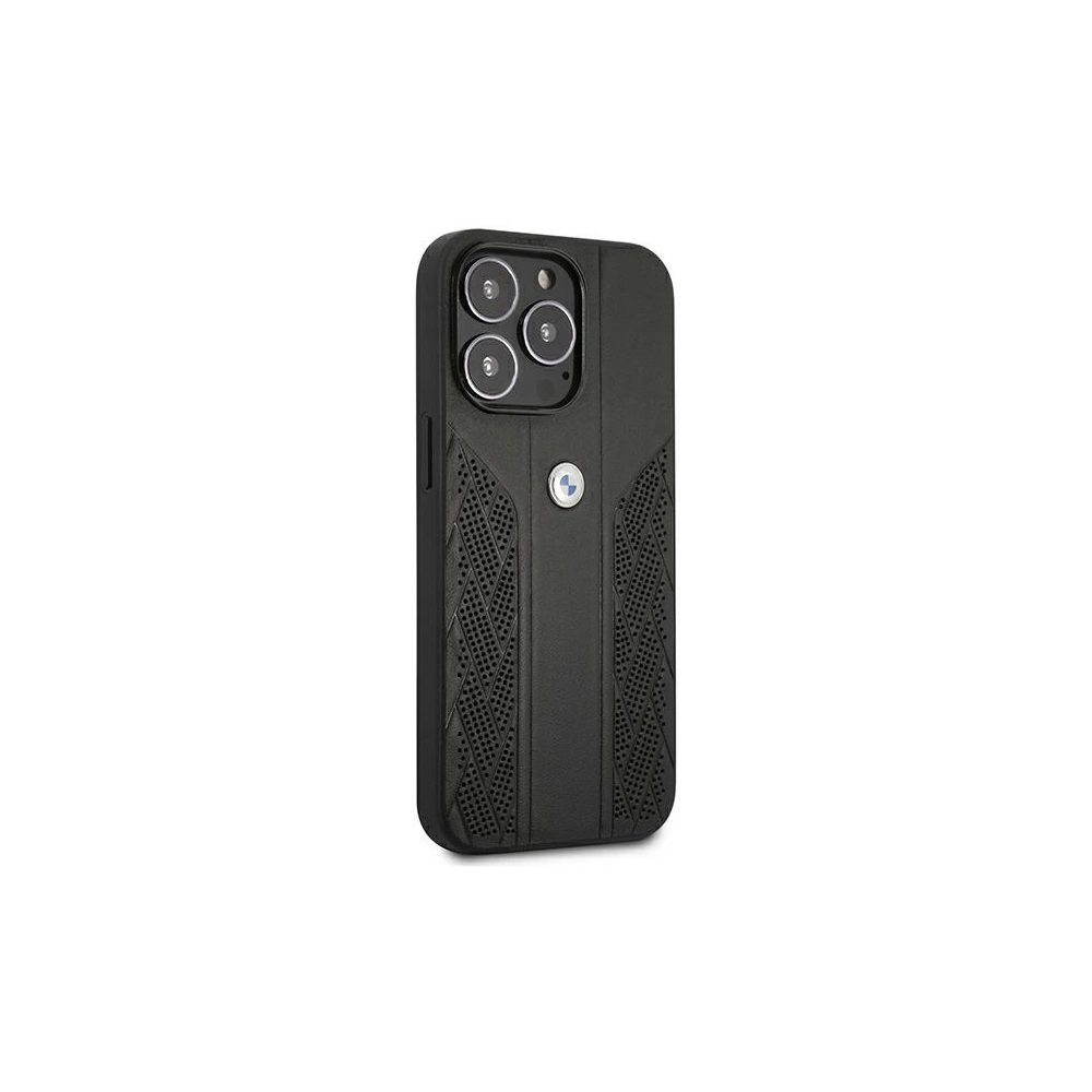 Wholesale BMW BMHCP13XRSPPK Apple iPhone 13 Pro Max black hardcase Leather Curve Perforate - BMW236BLK - {ean13} - Hurt
