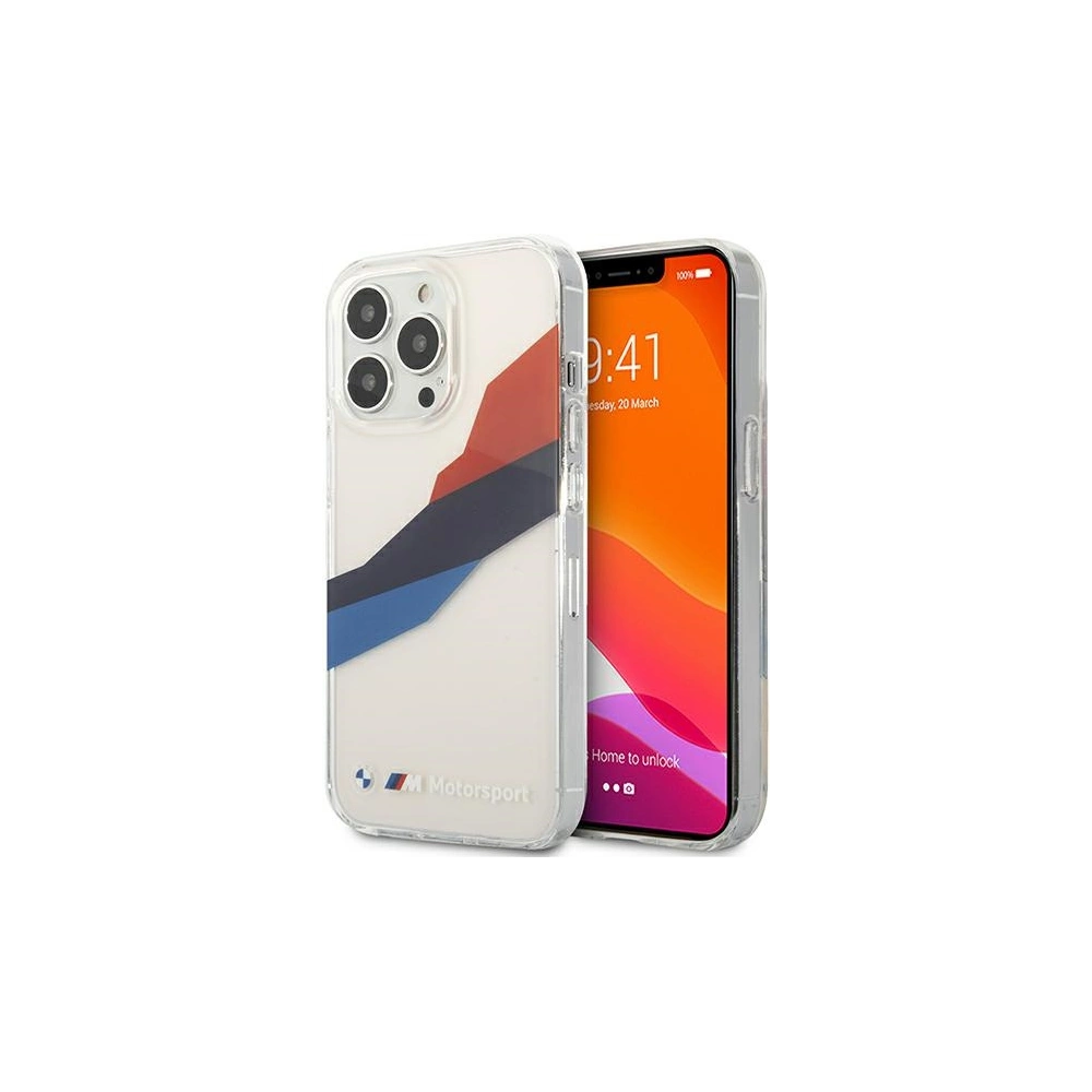 Hurtownia GSM - Etui BMW BMHCP13XSKTGT Apple iPhone 13 Pro Max transparentní tvrdý kryt Motorsport Tricolor - BMW237CL - {ean13} - Hurt