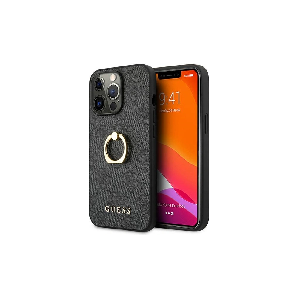 Hurtownia GSM - Case Guess GUHCP13L4GMRGR Apple iPhone 13 Pro grau/grey Hardcase 4G mit Ringständer - GUE1353GRY - {ean13} - Hurt