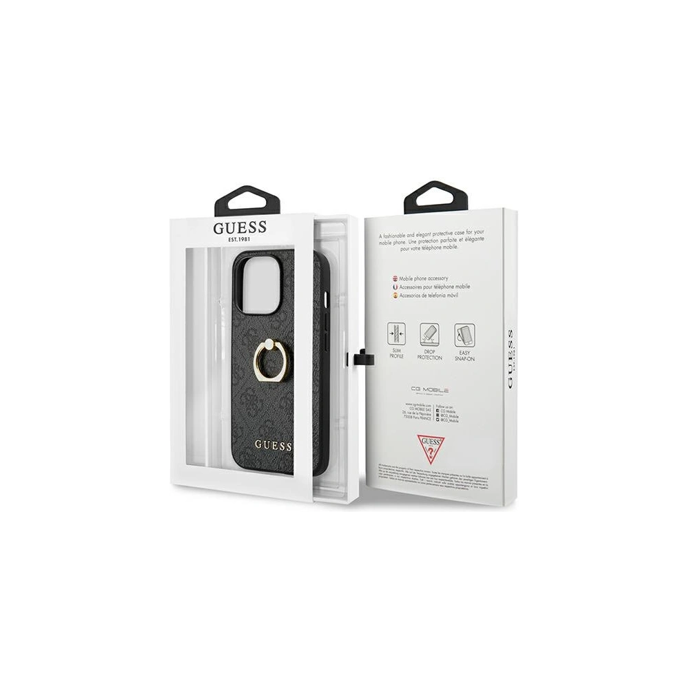 Hurtownia GSM - Case Guess GUHCP13L4GMRGR Apple iPhone 13 Pro grau/grey Hardcase 4G mit Ringständer - GUE1353GRY - {ean13} - Hurt