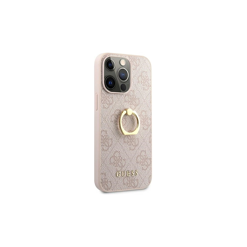 Wholesale Guess GUHCP13L4GMRPI Apple iPhone 13 Pro pink hardcase 4G with ring stand - GUE1354PNK - {ean13} - Hurt