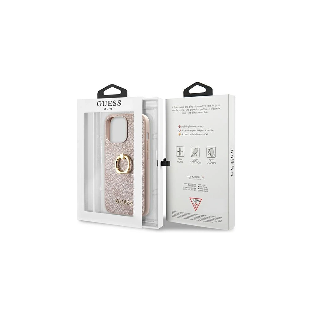 Hurtownia GSM - Etui Guess GUHCP13L4GMRPI Apple iPhone 13 Pro różowy/pink hardcase 4G with ring stand - GUE1354PNK - {ean13} - Hurt