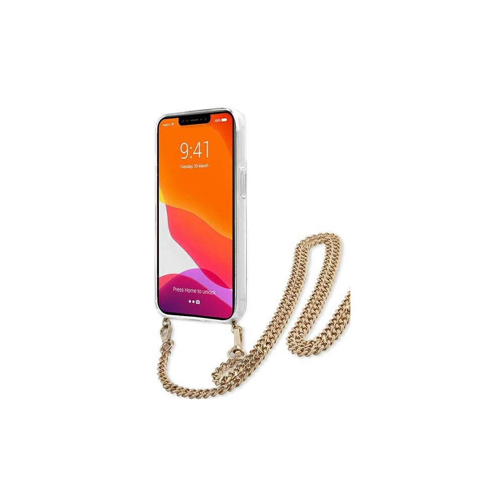 Wholesale Guess GUHCP13LKBCLE Apple iPhone 13 Pro Leopard hardcase Gold Strap - GUE1355 - {ean13} - Hurt
