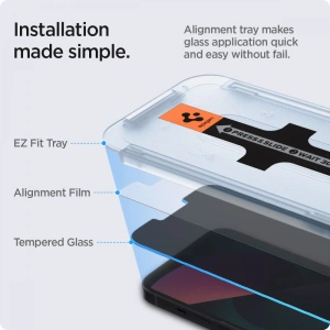 Tempered glass Spigen GLAS.tR ez Fit Apple iPhone 13 mini Privacy [2 PACK]