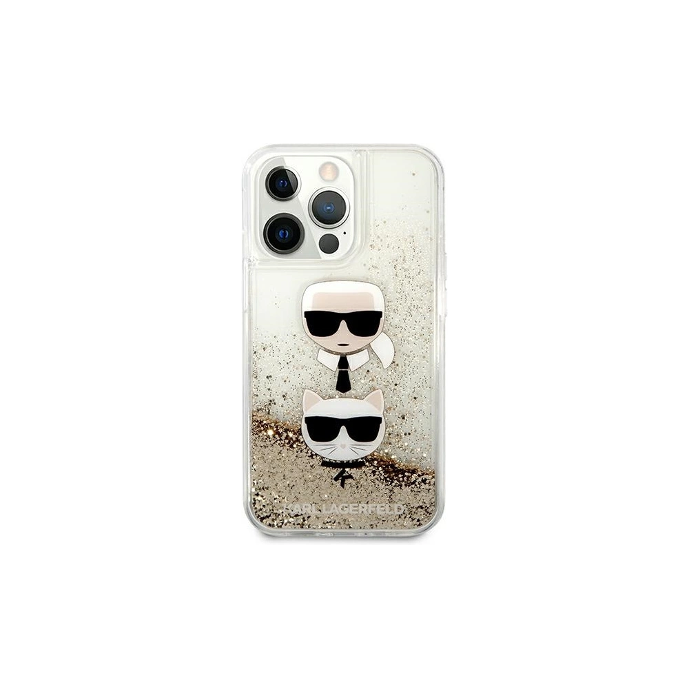 Hurtownia GSM - Etui Karl Lagerfeld KLHCP13LKICGLD Apple iPhone 13 Pro złoty/gold hardcase Liquid Glitter Karl&Choupette Head - KLD708GLD - {ean13} - Hurt