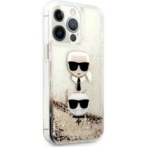 Etui Karl Lagerfeld KLHCP13LKICGLD Apple iPhone 13 Pro złoty/gold hardcase Liquid Glitter Karl&Choupette Head