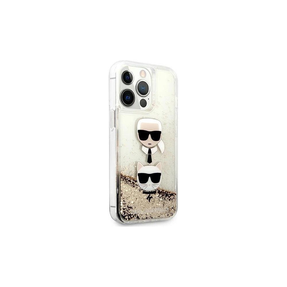 Hurtownia GSM - Etui Karl Lagerfeld KLHCP13LKICGLD Apple iPhone 13 Pro złoty/gold hardcase Liquid Glitter Karl&Choupette Head - KLD708GLD - {ean13} - Hurt