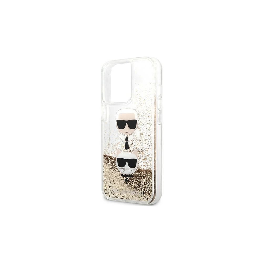 Hurtownia GSM - Etui Karl Lagerfeld KLHCP13LKICGLD Apple iPhone 13 Pro złoty/gold hardcase Liquid Glitter Karl&Choupette Head - KLD708GLD - {ean13} - Hurt