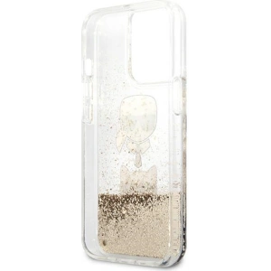 Etui Karl Lagerfeld KLHCP13LKICGLD Apple iPhone 13 Pro złoty/gold hardcase Liquid Glitter Karl&Choupette Head