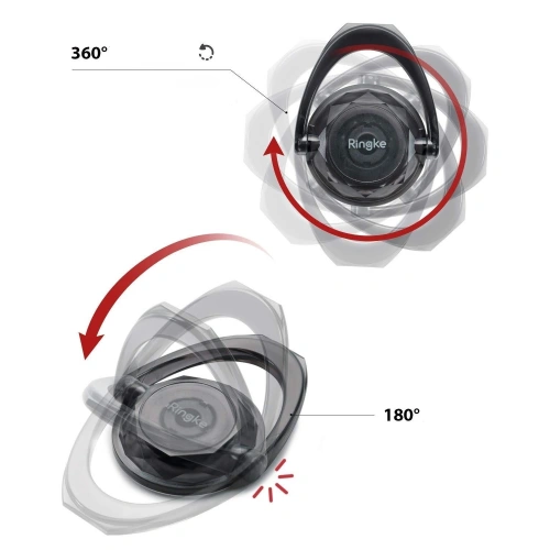 2 uchwyty Ringke Prism Ring Clear + Smoke Black