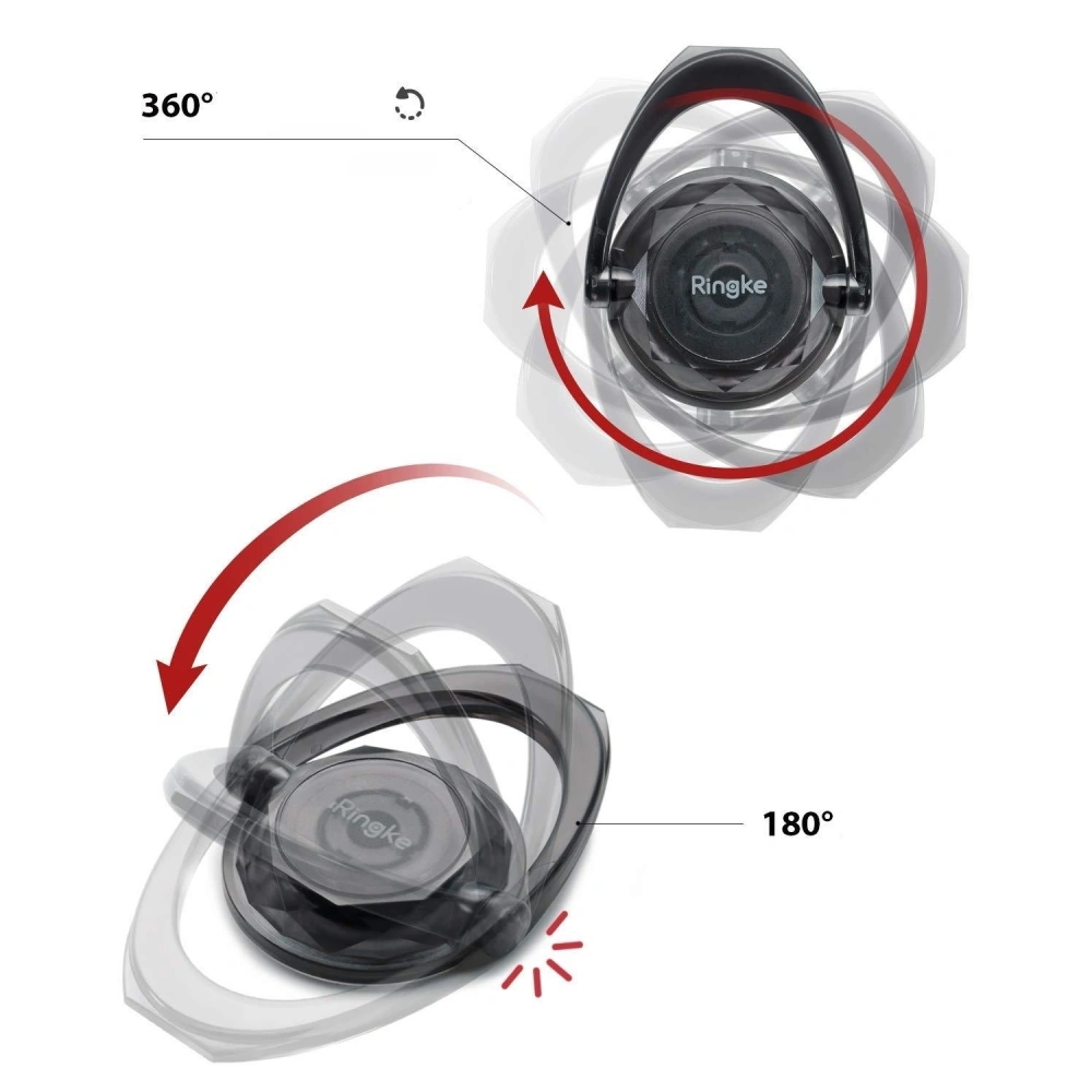 Hurtownia GSM - 2 úchyty Ringke Prism Ring Clear + Smoke Black - RGK826 - {ean13} - Hurt