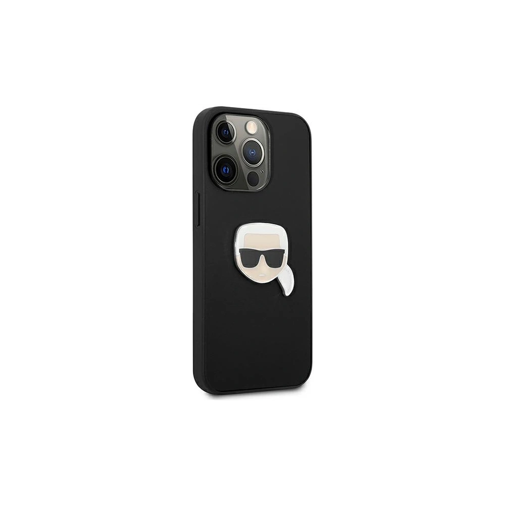 Hurtownia GSM - Etui Karl Lagerfeld KLHCP13LPKMK Apple iPhone 13 Pro černý/black hardcase Kůže Ikonik Karlova hlava Metal - KLD711BLK - {ean13} - Hurt